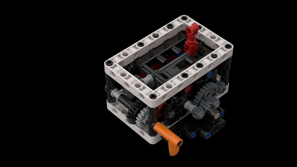 LEGO MOC 4 Speed + 2 Reverse Gearbox by Brickable Rebrickable