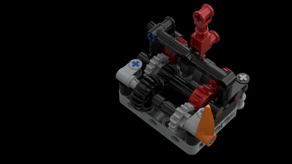 LEGO MOC 2 Speed Gearbox With No 20 Tooth Clutch Gear by Brickable