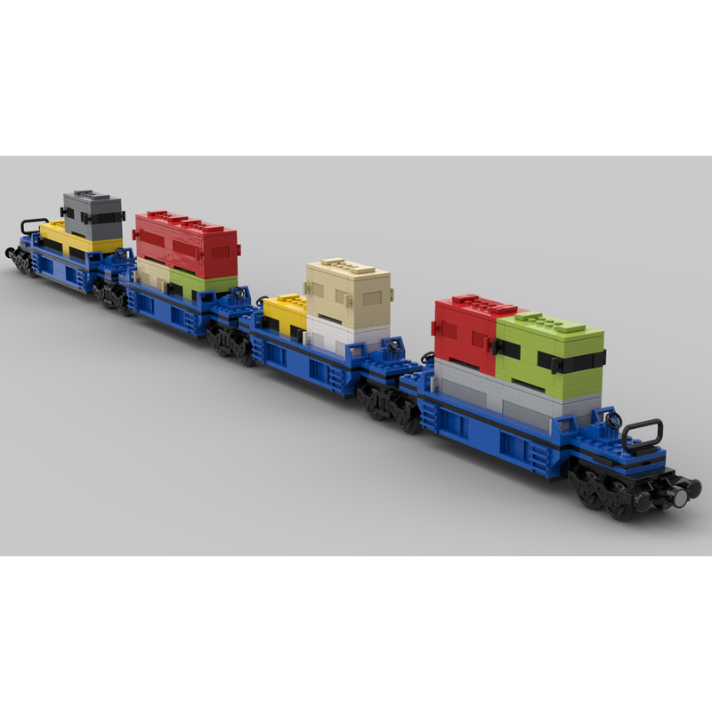 LEGO MOC TTX 4 unit blue cargo train car by josszo | Rebrickable ...