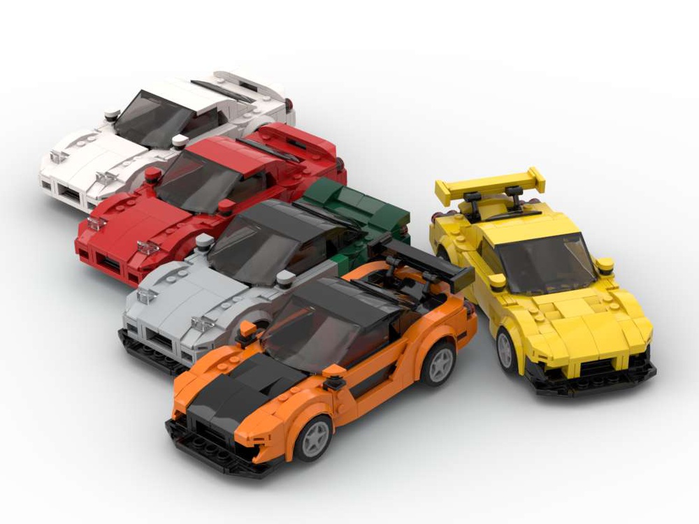 LEGO MOC Mazda RX-7 - Set of Five Colors by IBrickedItUp