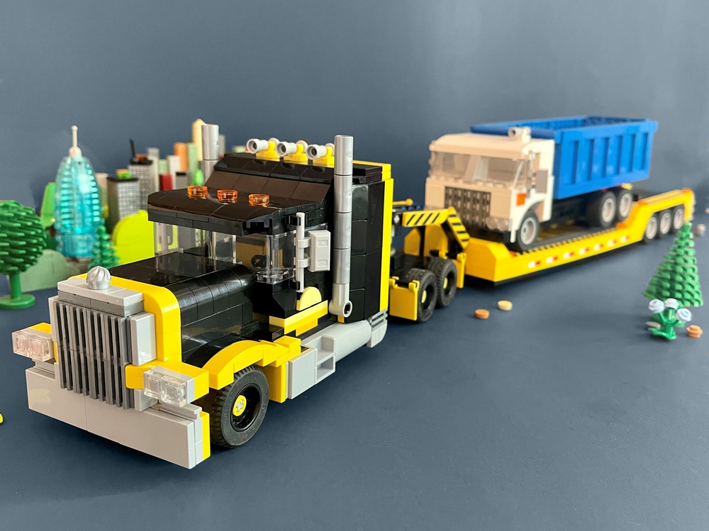 Lego Moc American Truck Lowboy Trailer