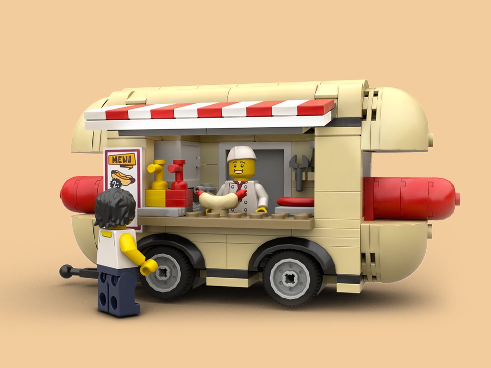 LEGO MOC Hotdog Trailer by Xenlc Rebrickable Build with LEGO