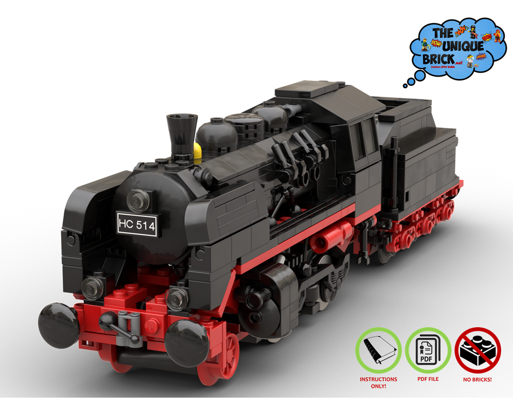 PDF Manual Steam Locomotive DR BR 24 MOC unique custom build from Lego © Bricks
