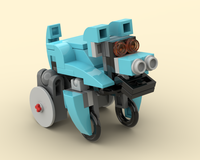 blue robot pig