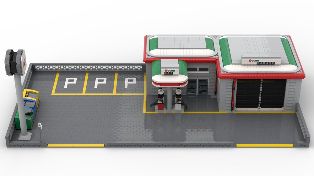 LEGO MOC Octan gas station by Il_Buta | Rebrickable - Build with LEGO