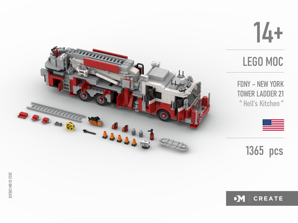 LEGO MOC FDNY - New York - Tower Ladder 21 Hell's Kitchen By DMcreate ...