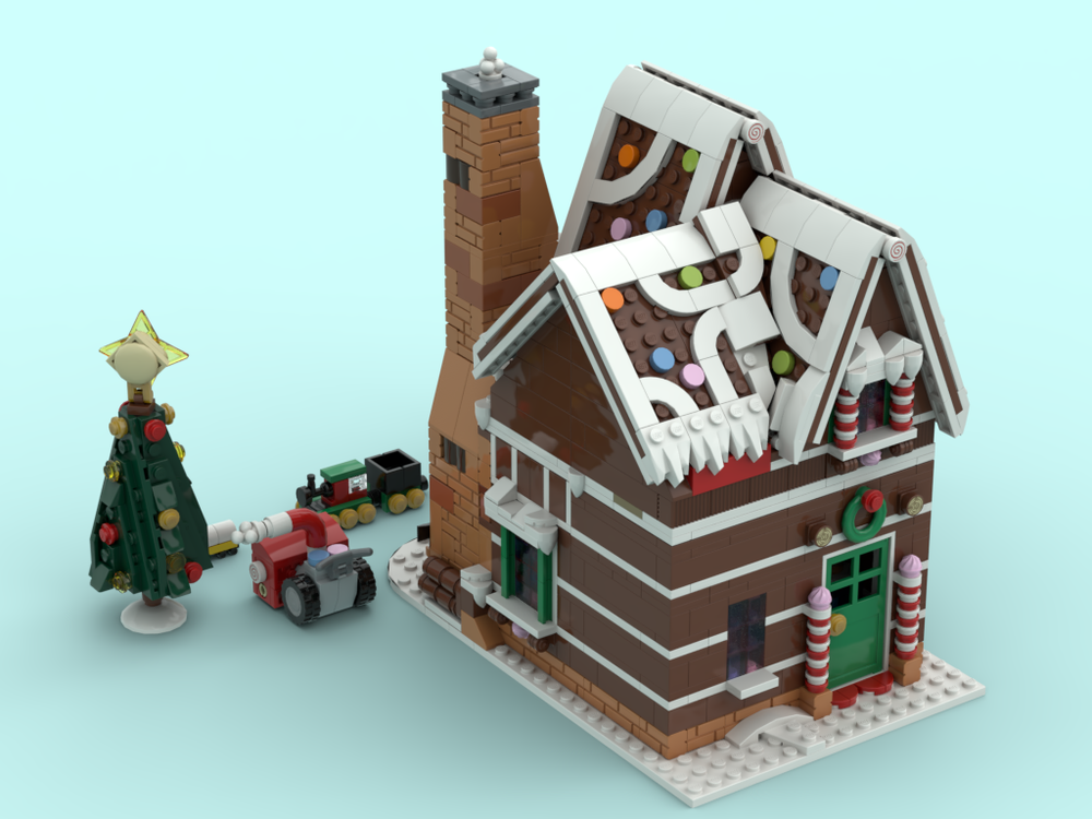 m( )✩‧₊ LEGO MOC-123921 Modular Gingerbread House - Modification of Set