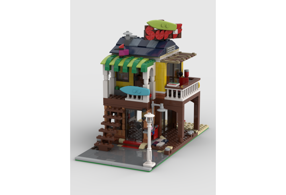LEGO MOC Surfer Beach House Modular by KTBrickworks Rebrickable