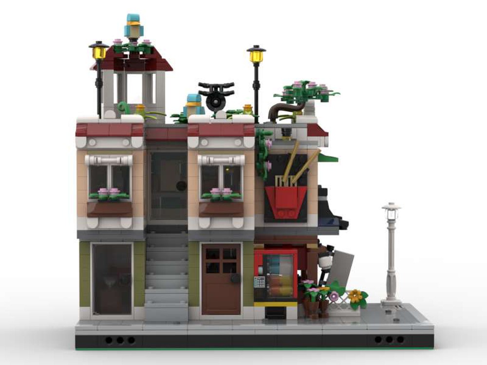 LEGO MOC Downtown Noodle Shop, Apartment, & Rooftop Garden by ...