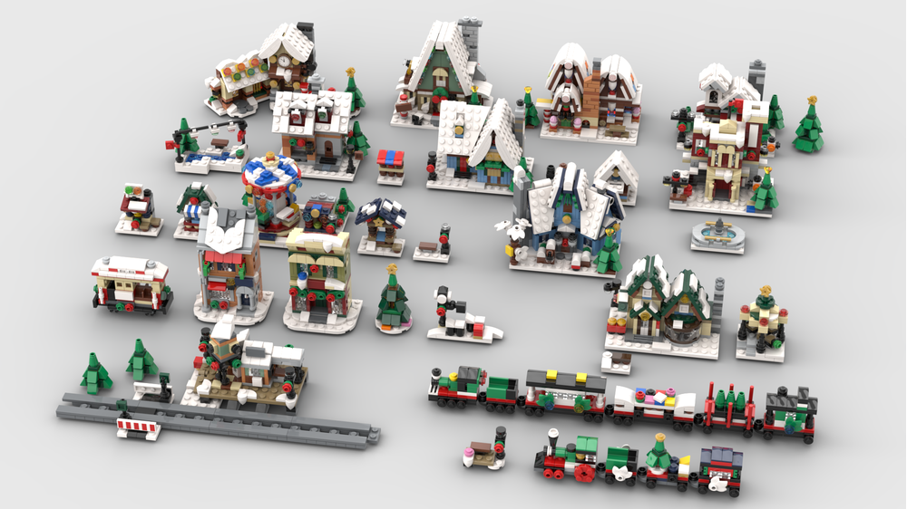 LEGO MOC Mini Winter Village Collection 2022 The Full Set by christromans Rebrickable Build with LEGO