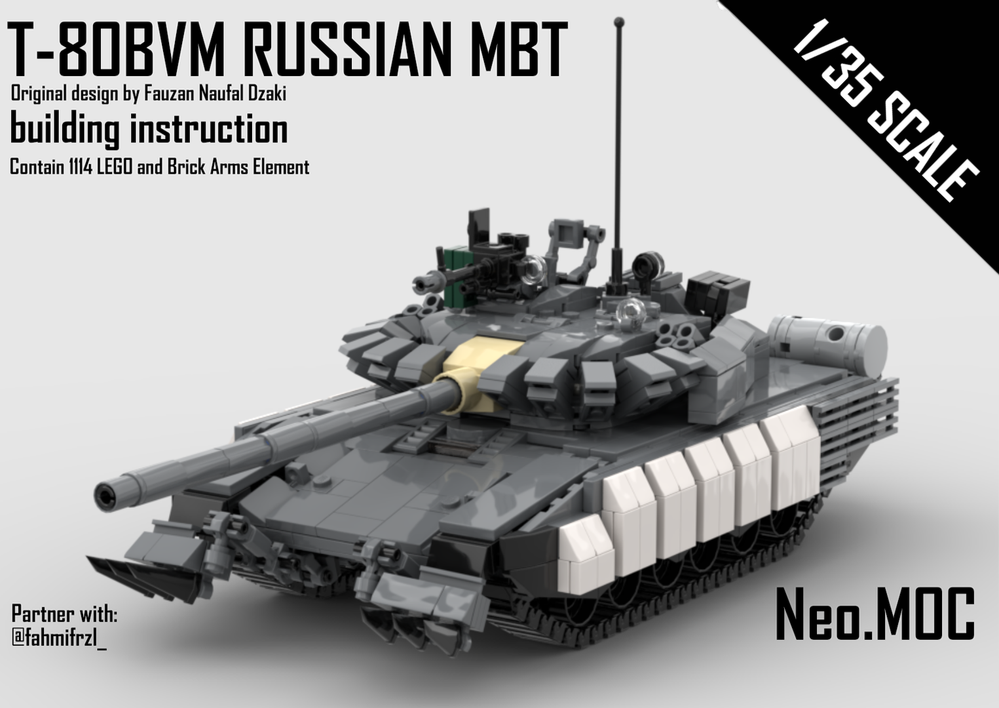 Lego Moc T 80bvm Russian Main Battle Tank By Neomoc Rebrickable