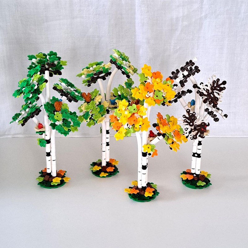 LEGO MOC Four Season Birches by axsbricks Rebrickable Build with LEGO