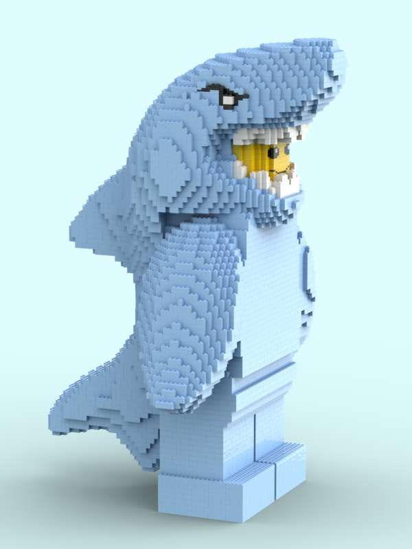 LEGO MOC Minifigure Sculpture - Shark Suit by Wilmottslego | Rebrickable - Build with LEGO