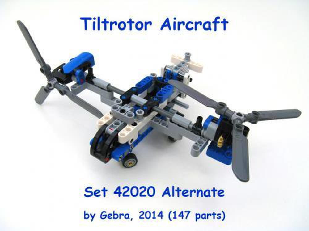 LEGO MOC Tiltrotor Aircraft (42020 Alternate) Gebra | Rebrickable - Build