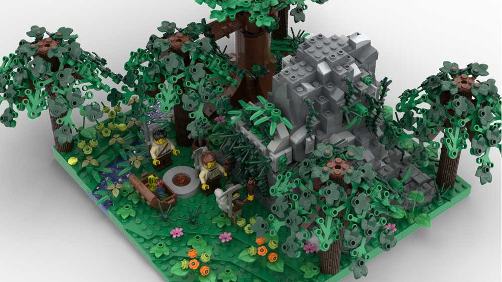 LEGO MOC Cave in the woods by BartekS88 | Rebrickable - Build with LEGO