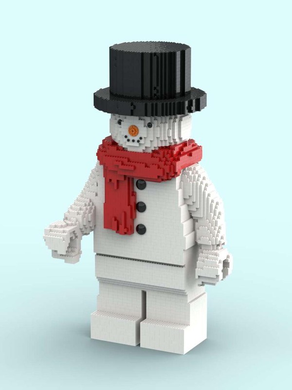 LEGO MOC Snowman minifigure Sculpture by Wilmottslego