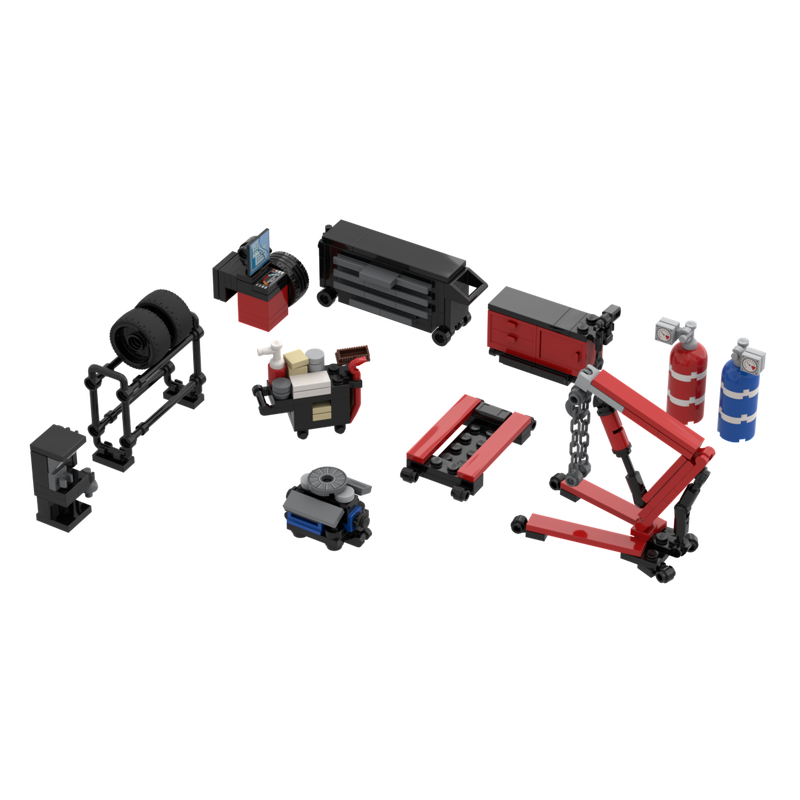 LEGO MOC Lux Speed Champs Garage Accessories by moonmanbricks