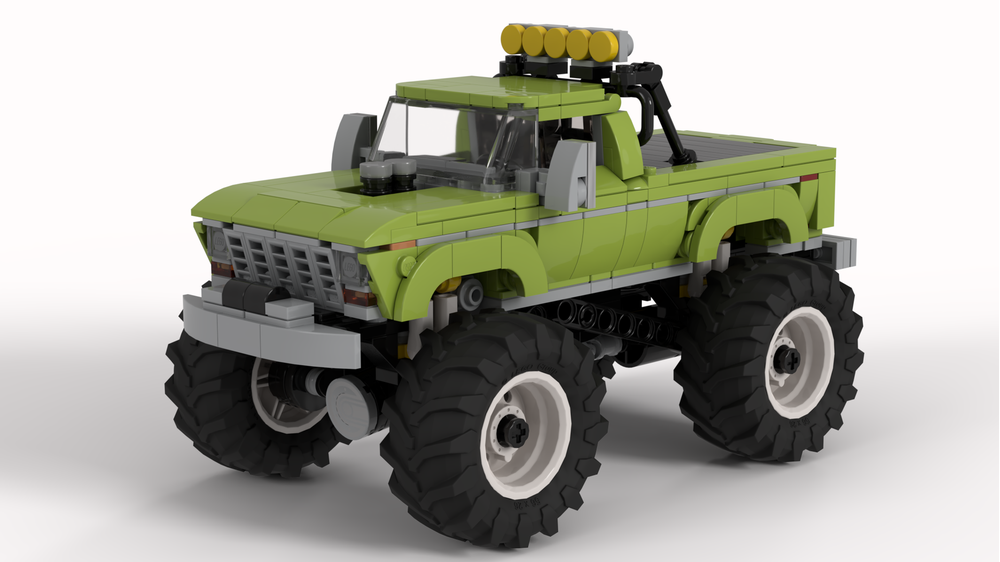 Lego Moc 1979 Ford F250 Monster Truck In Lime Green By Mad Modeler 