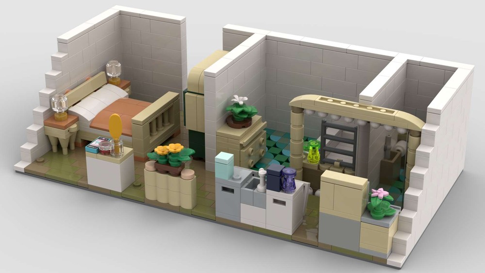 LEGO MOC-129516 Bedroom with Bathroom by Lasekjus | Rebrickable - Build ...