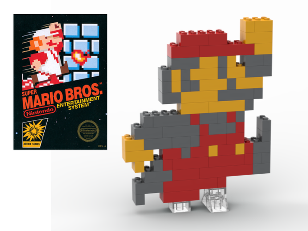 Lego Moc Bit Super Mario Bros Sprite Jumping By Neits Rebrickable Build With Lego