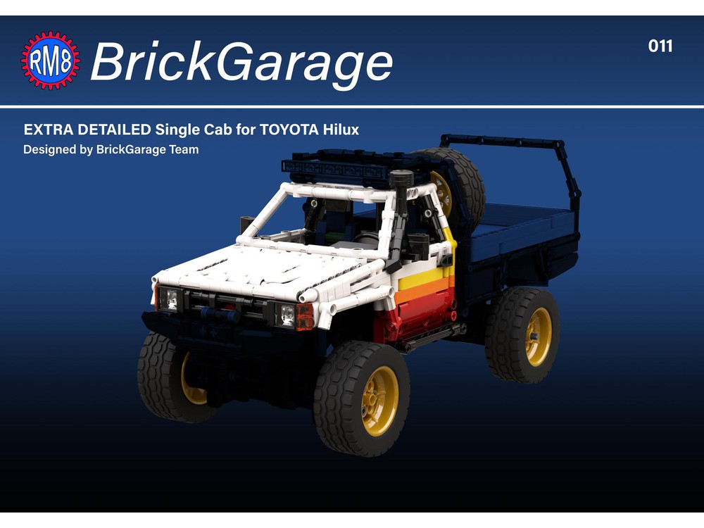 LEGO MOC EXTRA DETAILED Single Cab for Toyota Hilux by RM8 LEGO Garage BrickGarage Rebrickable Build with LEGO