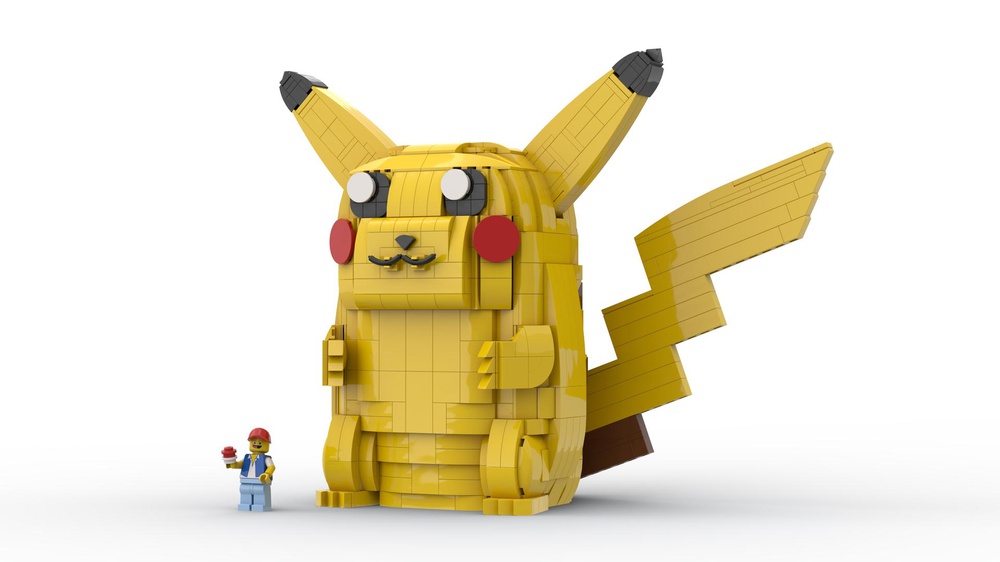 Lego Moc Lifesize Pikachu By Brickfolk Rebrickable Build With Lego