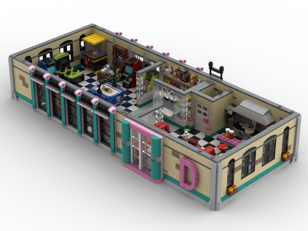 LEGO MOC Retro Arcade Diner Compatible with Set 910013 by