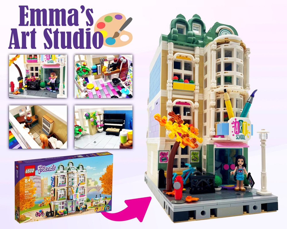 design mønster dukke LEGO MOC Emma's Art School by IBrickedItUp | Rebrickable - Build with LEGO
