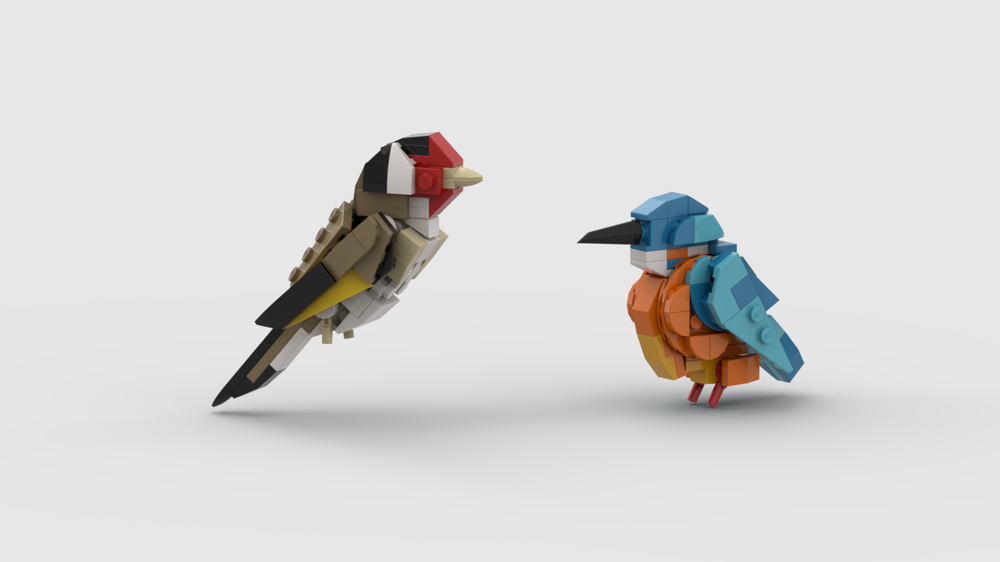 LEGO MOC Birds 4 Kingfisher and European Goldfinch by T.Bus