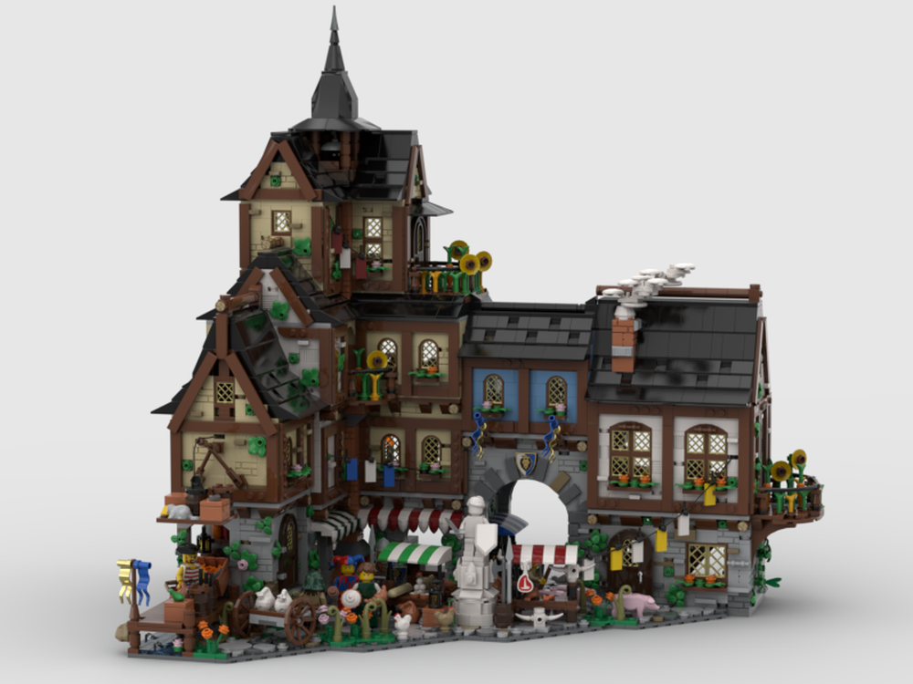 Medieval village  Lego village, Lego architecture, Lego building