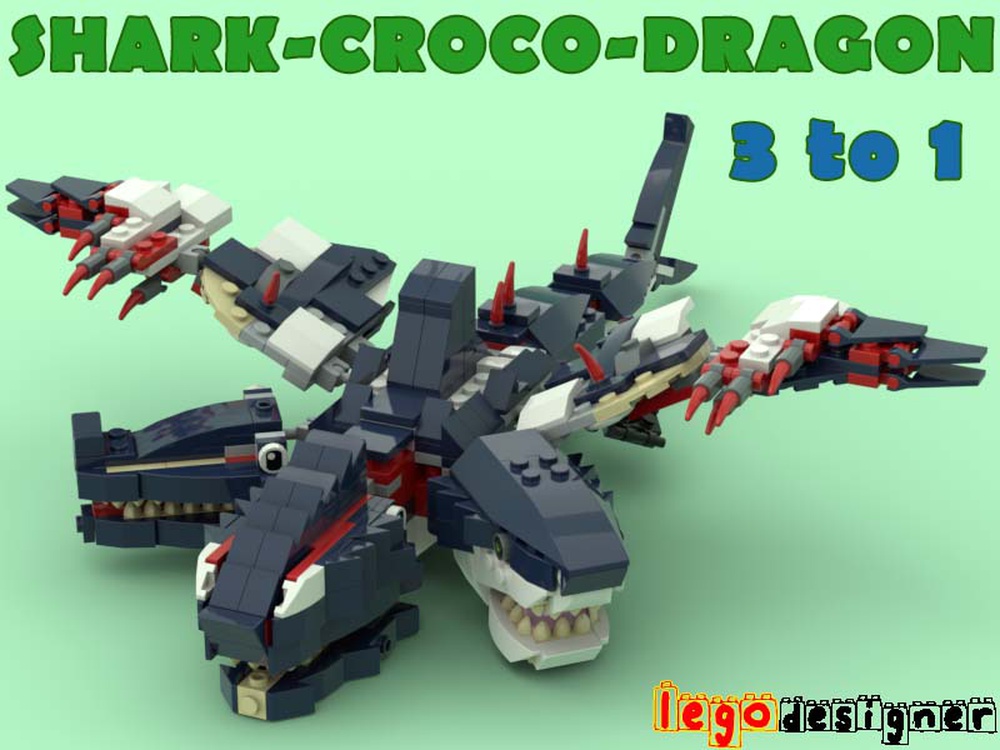 LEGO MOC 31088 3 to 1 Shark-Croco-Dragon by LegoDesigner 