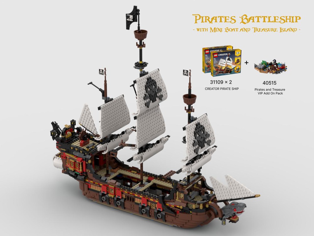 LEGO MOC Pirates Battleship by hahaman_in_the_dark