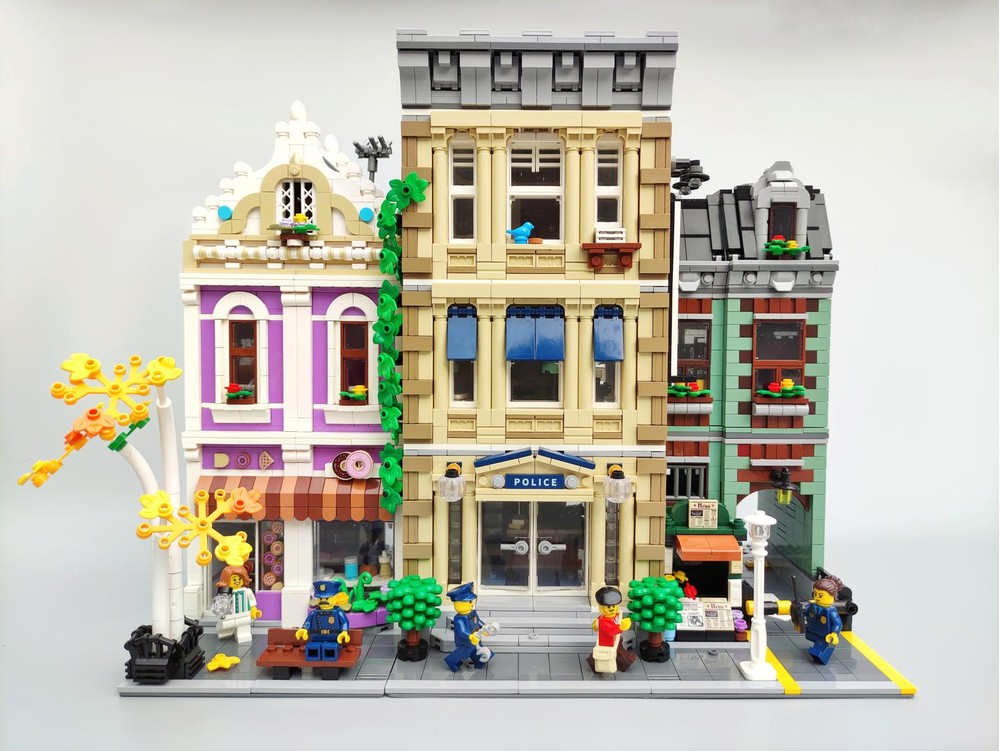 LEGO MOC Police station Doughnut shop by LeslieLee Rebrickable