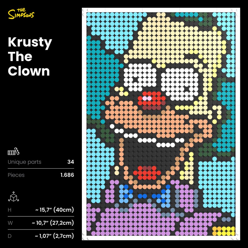 LEGO MOC [LEGO Art] The Simpsons // Krusty The Clown by mosaicgram ...