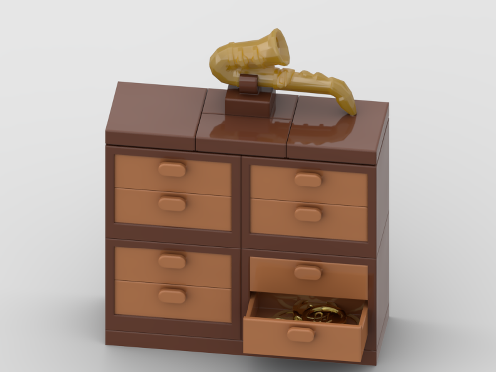 LEGO MOC Furniture: Dresser by Noob Builds Lego