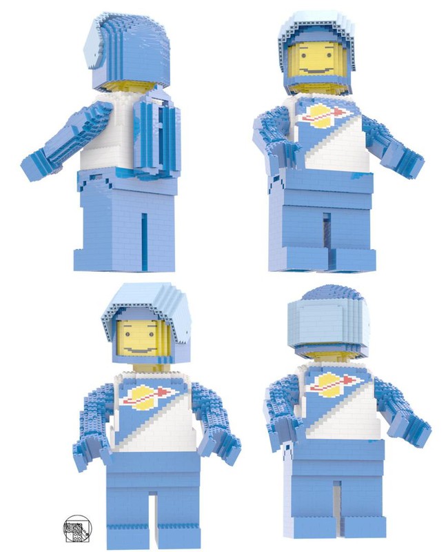 LEGO MOC Maxi Figure Space man Blue and White Bricksculpture.net | Rebrickable - Build with LEGO