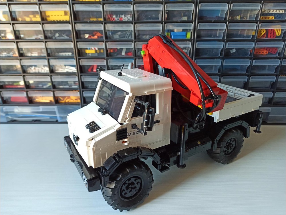 LEGO MOC PNEUMATIC KNUCKLE BOOM CRANE MODULE FOR UNIMOG LEGO MOC PNEUMATIC KNUCKLE BOOM CRANE MODULE FOR UNIMOG
