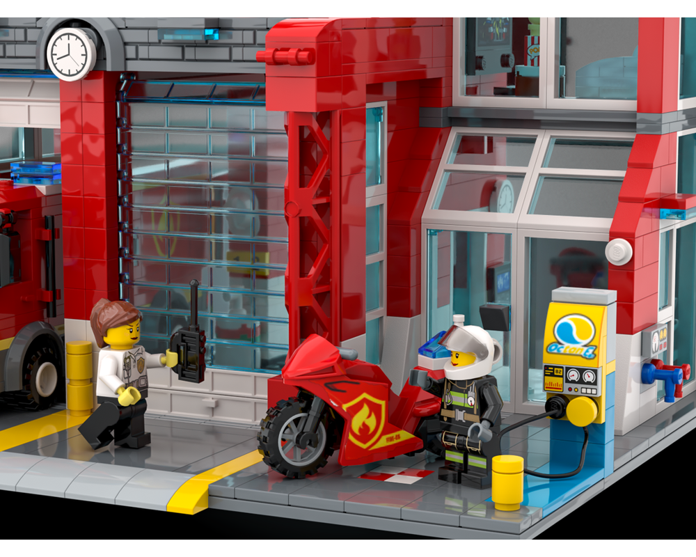 Lego Moc Lego City Fire Station By Brickingfromhome Rebrickable Build With Lego 3334