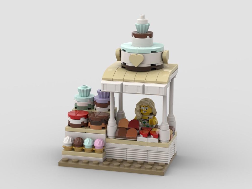 Lego Moc Pastry & Cake Stand By Gabizon | Rebrickable - Build With Lego