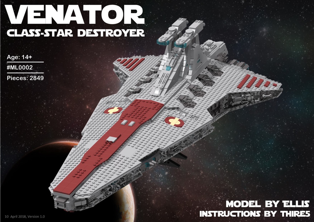 Lego Moc 14078 Ucs Venator Class Star Destroyer Star Wars