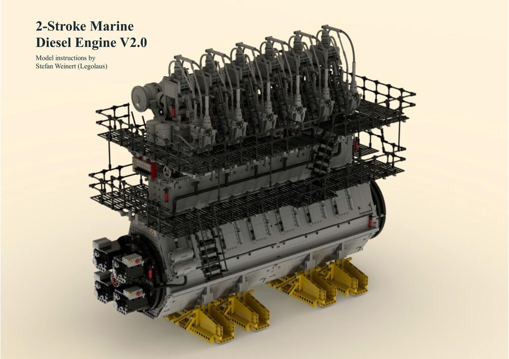 LEGO MOC 2-Stroke Marine Diesel Engine (BuWizz/Infrared