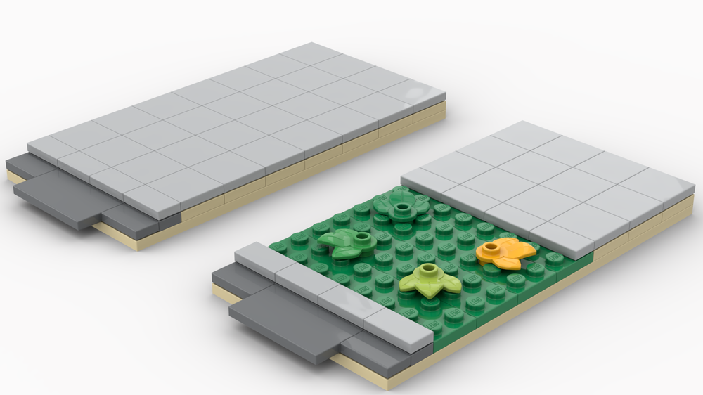 LEGO MOC gehweg grünfläche für strasse weiter version / sidewalk green ...
