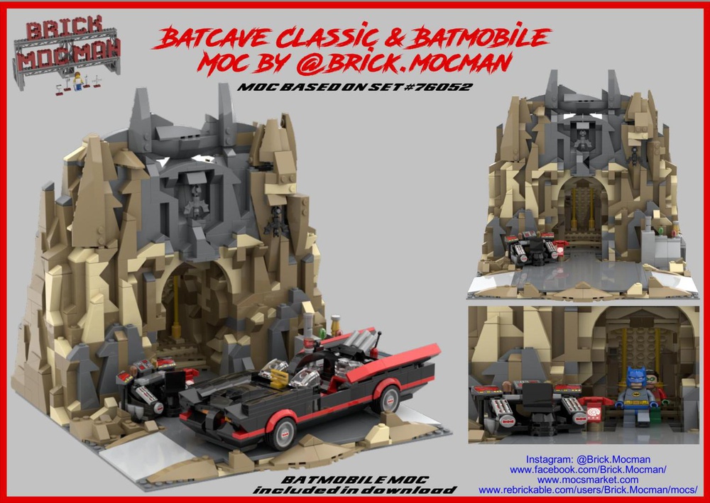 LEGO Batcave MOC  Lego batmobile, Lego batman, Lego creative