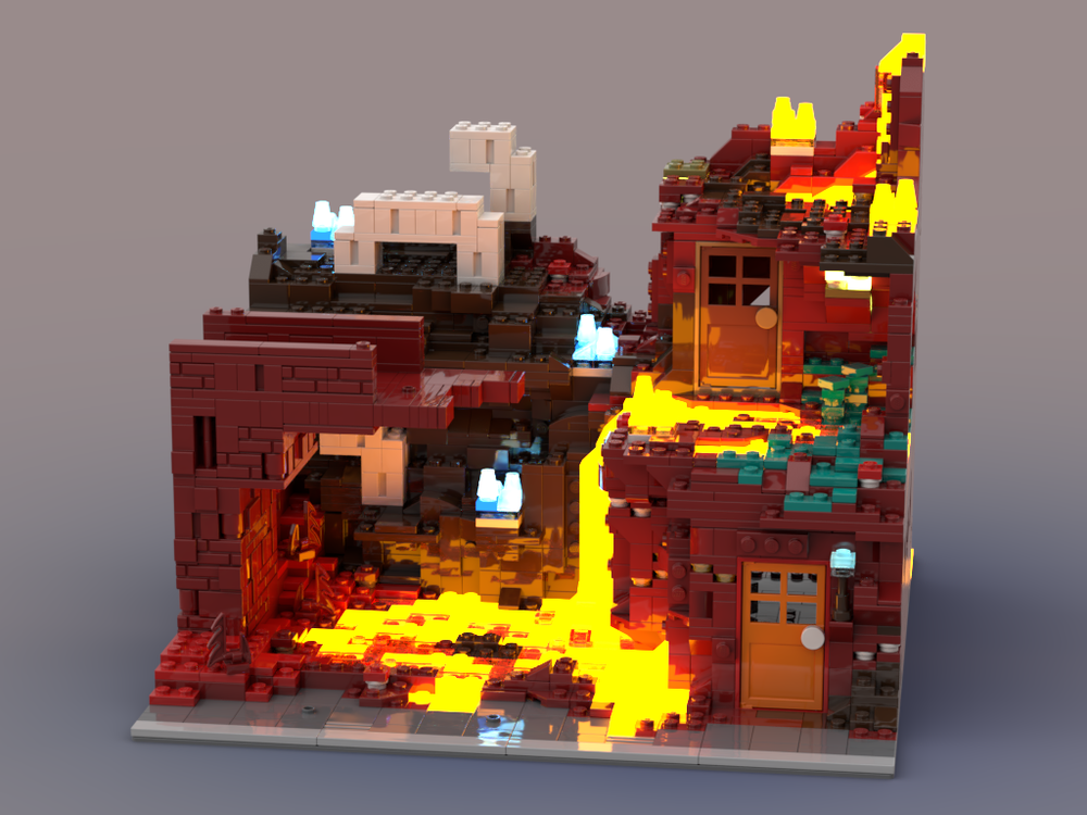 LEGO MOC Nether Modular Building- Lava Lake by Penguins and