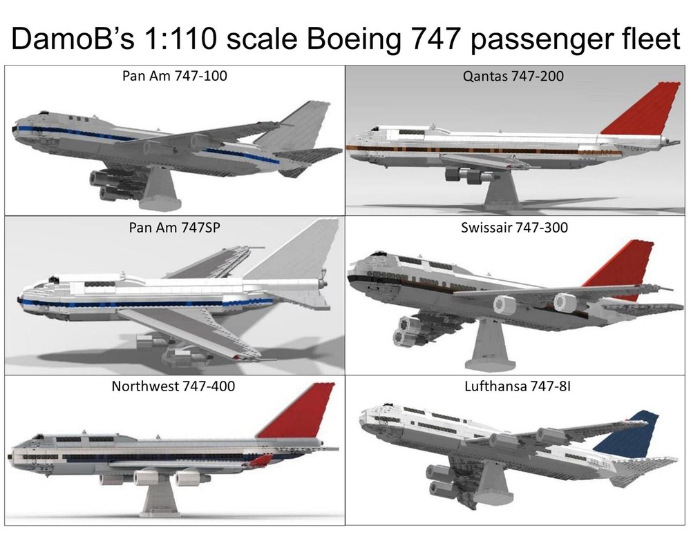 MOC Boeing 747 passenger fleet DamoB | Rebrickable - Build with LEGO