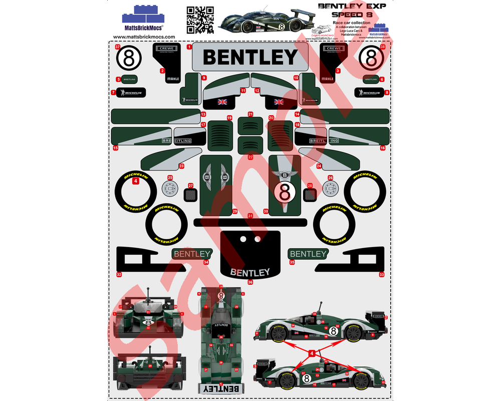 LEGO MOC Bentley EXP Speed 8 by Mattsbrickmocs | Rebrickable