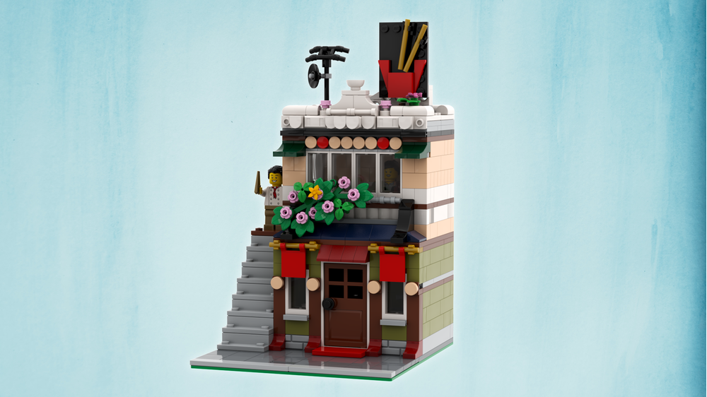 LEGO MOC Noodle Shop (31131) Modular Modification by JuliaBuilds
