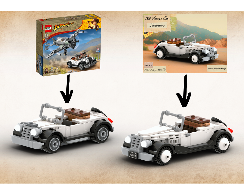 LEGO MOC 1920 Vintage White Car Lego moc Instructions by marinbrickdesign Rebrickable Build with LEGO