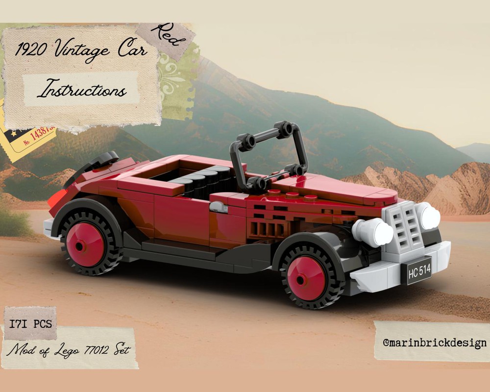 Sprængstoffer glimt transaktion LEGO MOC 1920 Vintage Dark Red Car - Lego Moc Instructions by  marinbrickdesign | Rebrickable - Build with LEGO