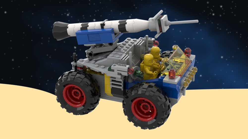 LEGO MOC-143740 Classic Space Mobile Rocket Transporter (Pull-Back ...